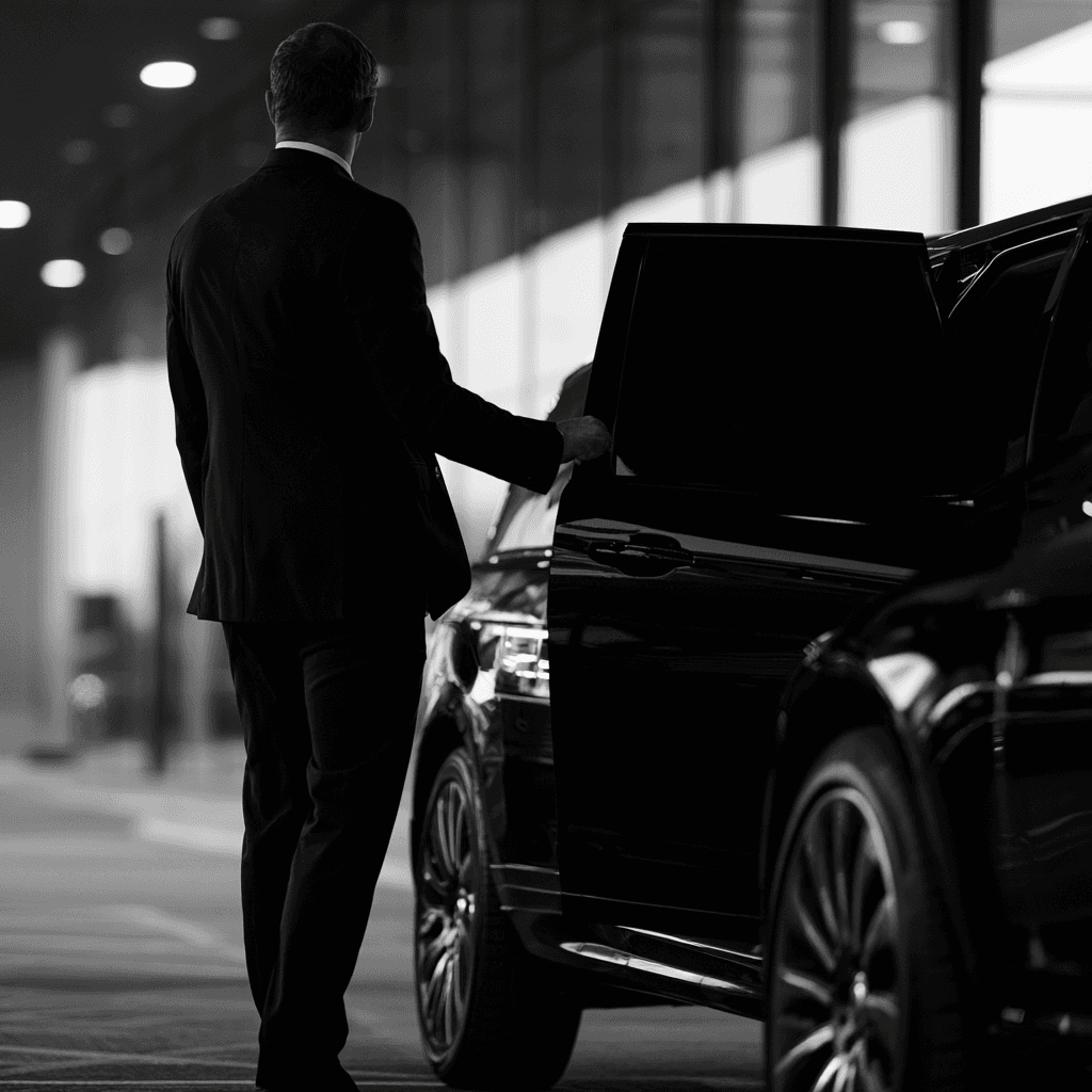 A secure vehicle prepared for low-profile client movement.